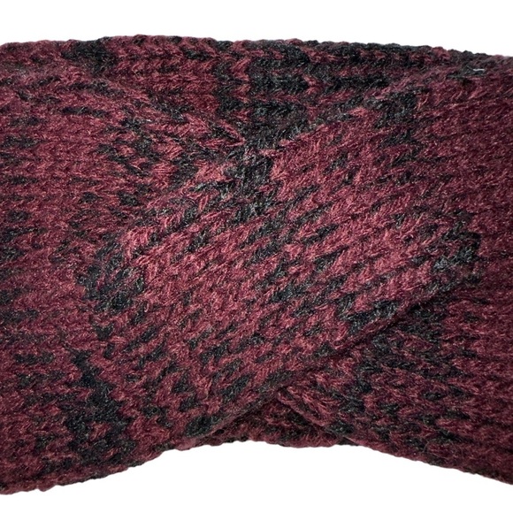 KNITTED MAROON AND BLACK INFINITY SCARF FOR YOUR HEAD BY MADE FOR EACH OTHER O/S - Picture 10 of 10